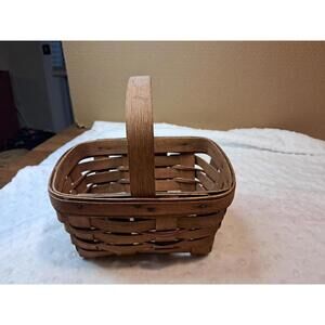 VTG LONGABERGER 1989 SPRING HAND CRAFYTED BASKET WITH HANDLE 7x5x7